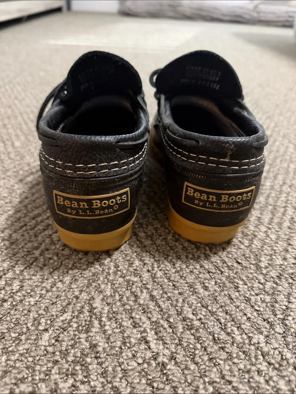 L.L. Bean Black womens Duck Shoes with Gum-Color Sole